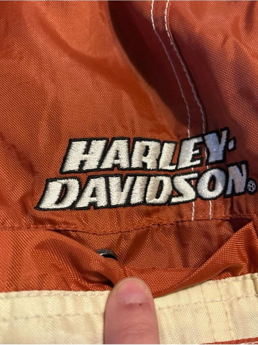 Harley-Davidson Black, Orange & Cream Racing-Style Windbreaker